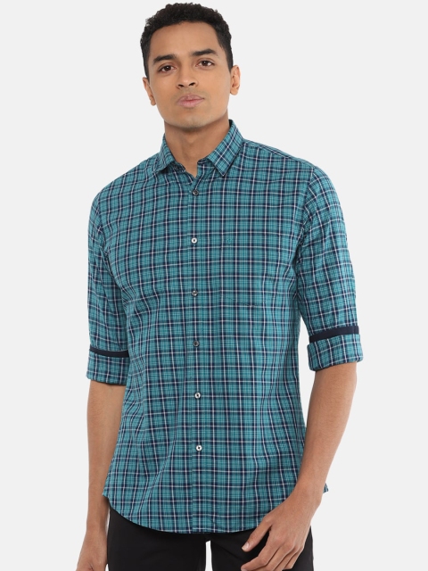 

Van Heusen Sport Men Blue & White Slim Fit Checked Casual Shirt