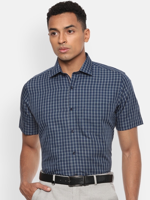 

Van Heusen Men Blue Regular Fit Checked Formal Shirt