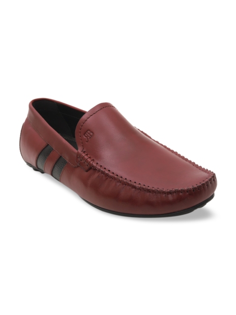 

ROSSO BRUNELLO Men Burgundy Driving Shoes With Water Repellent Upper