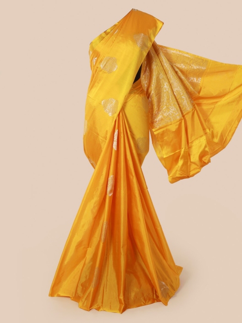 

Pothys Mustard Yellow & Golden Woven Design Saree