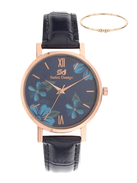 

Swiss Design Women Blue & Gold Watch Gift Set SDW-100