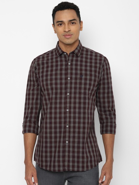 

Allen Solly Sport Men Brown & Grey Cotton Regular Fit Checked Casual Shirt