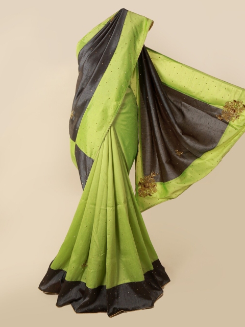 

Pothys Grey & Green Art Silk Embellished Saree