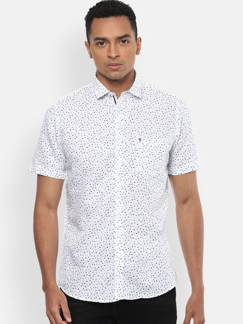 

Van Heusen Sport Men White & Blue Slim Fit Printed Casual Shirt