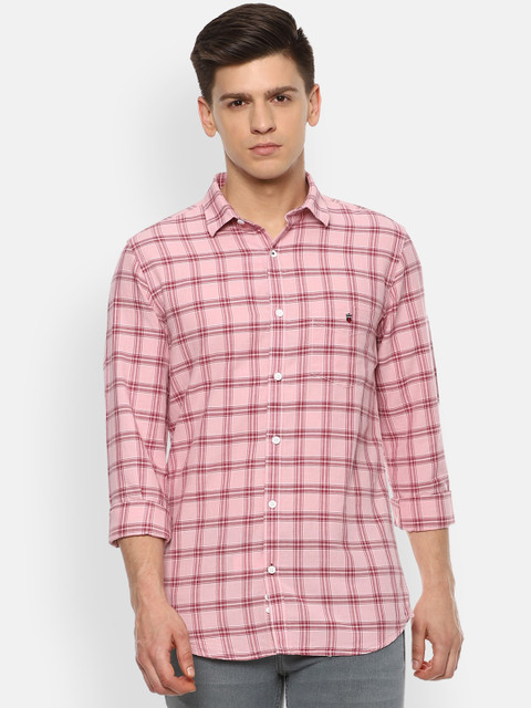 

Louis Philippe Sport Men Pink & Red Slim Fit Checked Casual Shirt
