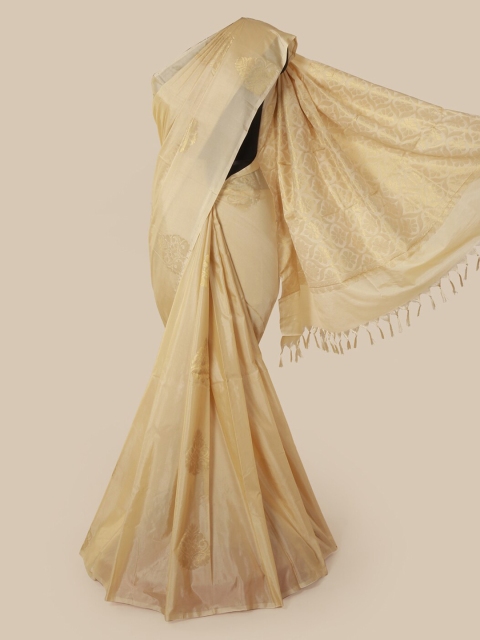 

Pothys Cream-Coloured & Golden Woven Design Saree