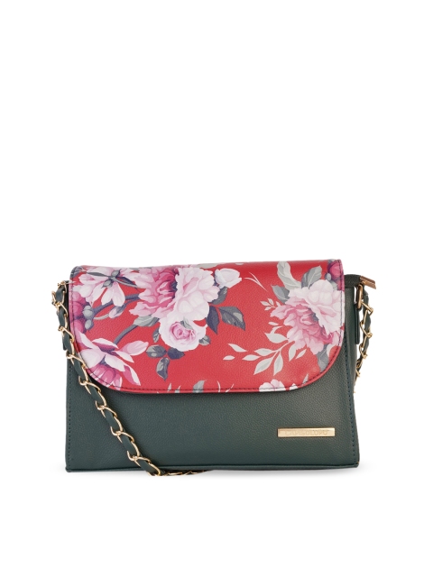 

Lapis O Lupo Women Olive Green & Red Floral Printed Sling Bag