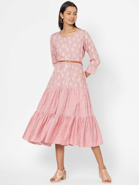 

ZOLA Women Pink Printed A-Line Dress