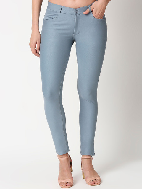 

PURPLE WATER Women Blue Solid Slim-Fit Jeggings