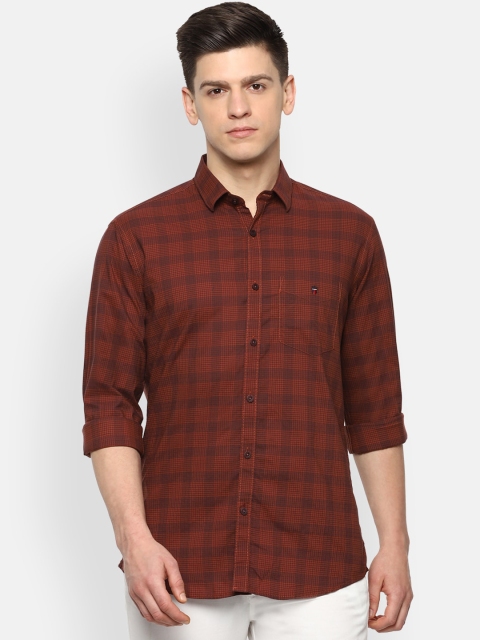 

Louis Philippe Sport Men Maroon Slim Fit Checked Pure Cotton Casual Shirt