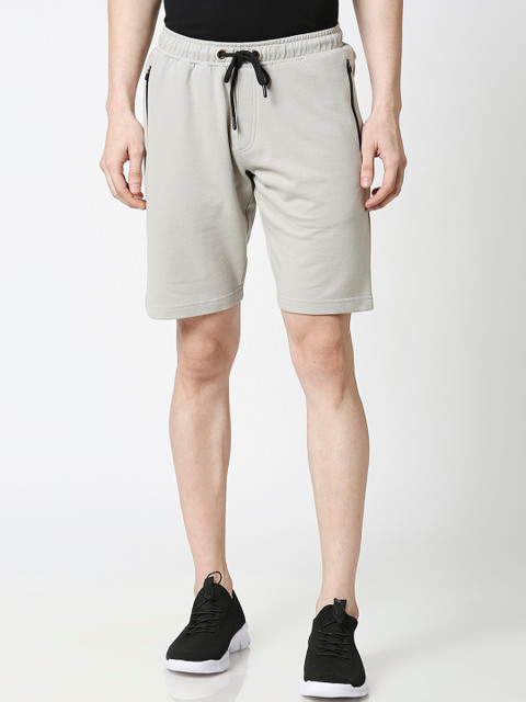 

Bewakoof Men Grey Solid Regular Fit Regular Shorts