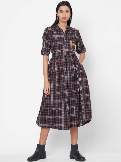 

ZOLA Women Brown Checked Shirt Dress