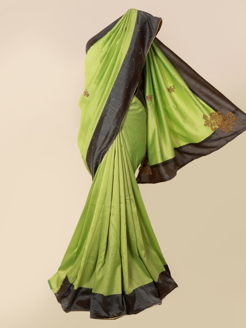 

Pothys Green Embellished Art Silk Saree