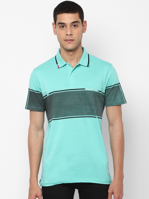 

Allen Solly Men Blue Colourblocked Polo Collar T-shirt
