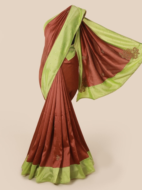 

Pothys Brown Solid Art Silk Saree
