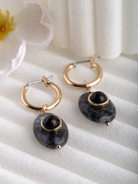 

CRZ Black Contemporary Hoop Earrings