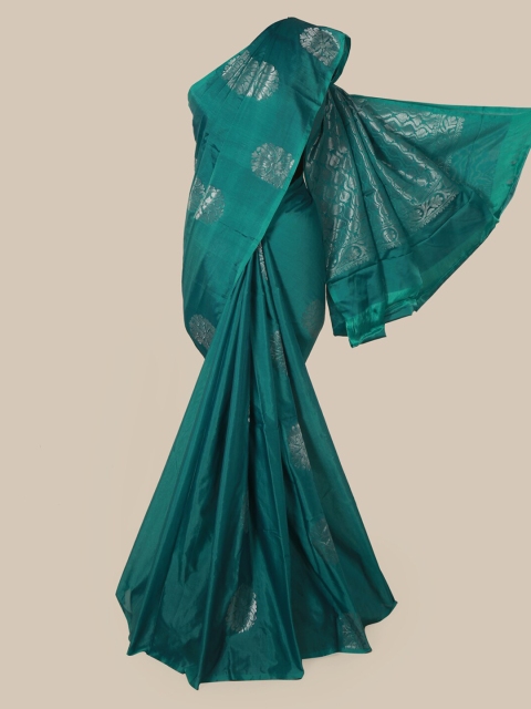 Pothys Teal Green & Silver Woven Design Saree