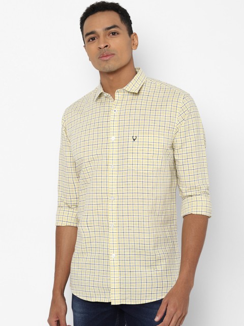 

Allen Solly Men Yellow Slim Fit Checked Casual Shirt