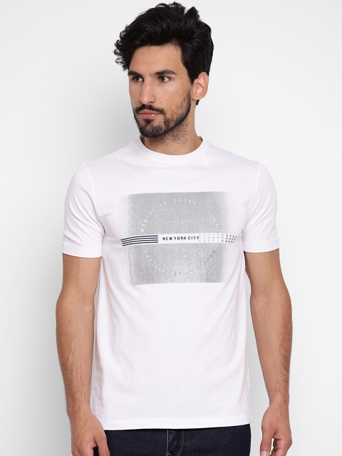 

Richlook Men White Printed Round Neck T-shirt