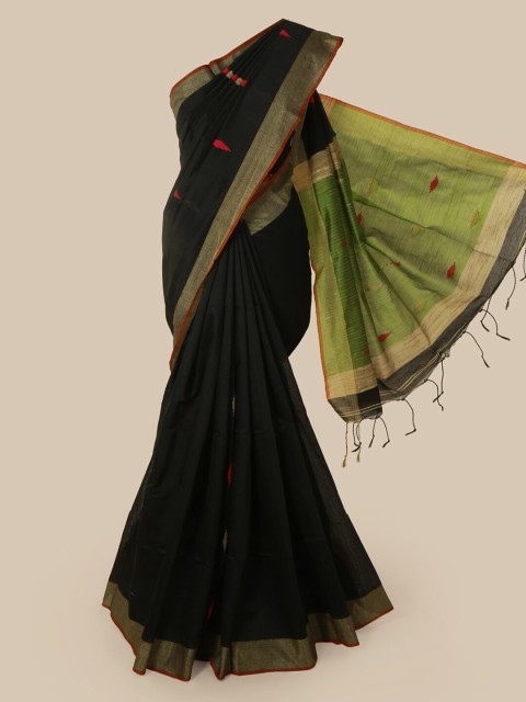 

Pothys Black Woven Design Cotton Blend Saree