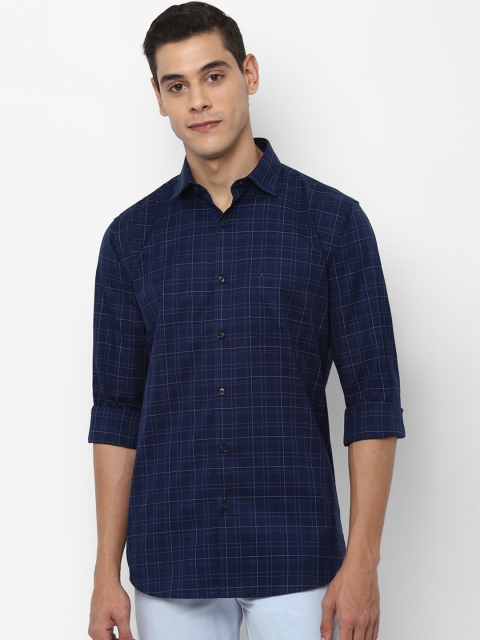 

Allen Solly Men Navy Blue & White Slim Fit Checked Casual Shirt