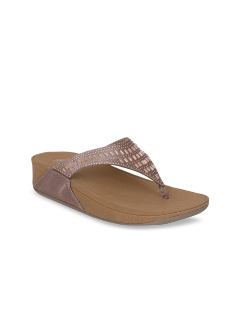 

Zyla Women Taupe & Rose Gold-Toned Embellished Sandals