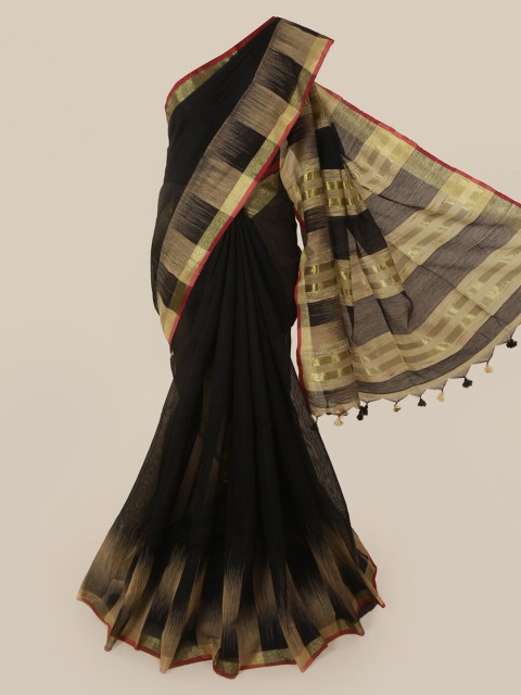 

Pothys Black Woven Design Cotton Blend Saree