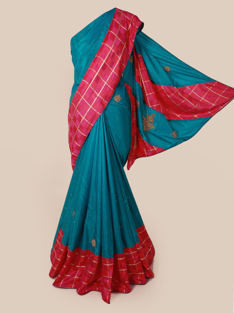 

Pothys Blue & Pink Art Silk Embellished Saree