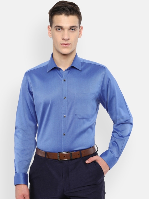 

Van Heusen Men Blue Pure Cotton Regular Fit Solid Formal Shirt