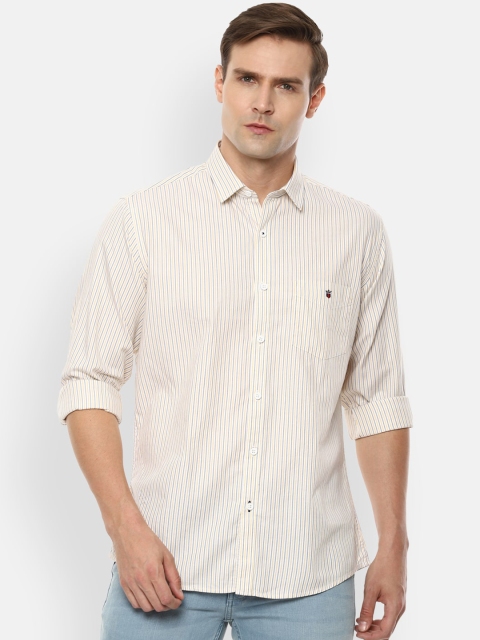 

Louis Philippe Sport Men White & Blue Slim Fit Striped Casual Shirt