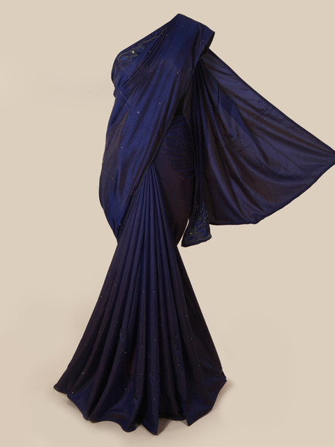 

Pothys Navy Blue Embellished Art Silk Saree