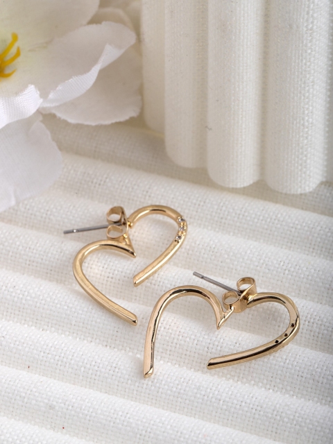 

CRZ Gold-Toned Contemporary Hoop Earrings