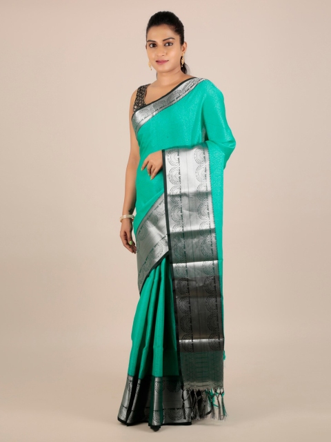 

Pothys Green Woven Design Cotton Blend Saree