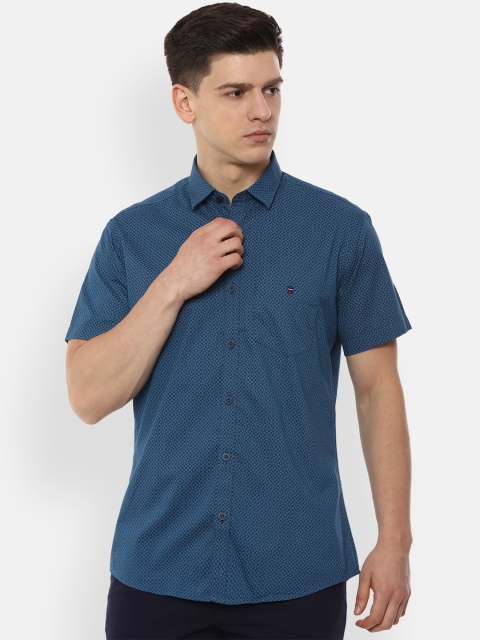 

Louis Philippe Sport Men Blue Slim Fit Printed Pure Cotton Casual Shirt
