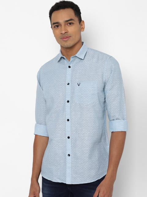 

Allen Solly Men Blue & Black Slim Fit Geometric Print Casual Shirt