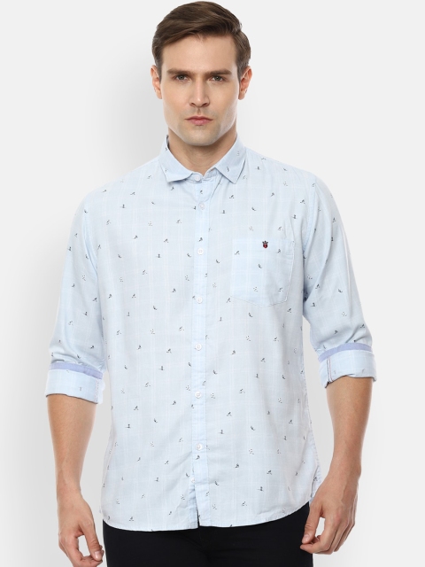 

Louis Philippe Jeans Men Blue Super Slim Fit Printed Casual Shirt