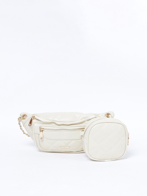 

Ginger by Lifestyle Off-White Self Design Sling Bag