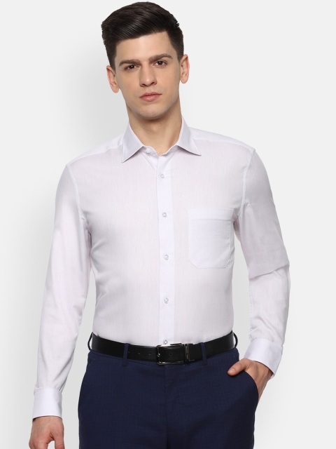 

Louis Philippe Men White Classic Fit Striped Formal Shirt