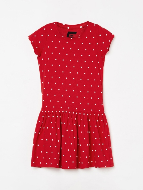 

Fame Forever by Lifestyle Girls Red & White Printed Drop-Waist Dress