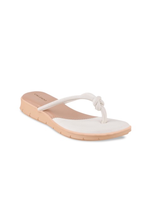 

CALZADO Women White Solid Comfort Sandals