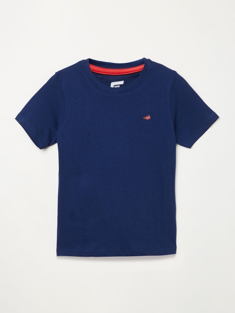

Fame Forever by Lifestyle Boys Navy Blue Solid Round Neck T-shirt