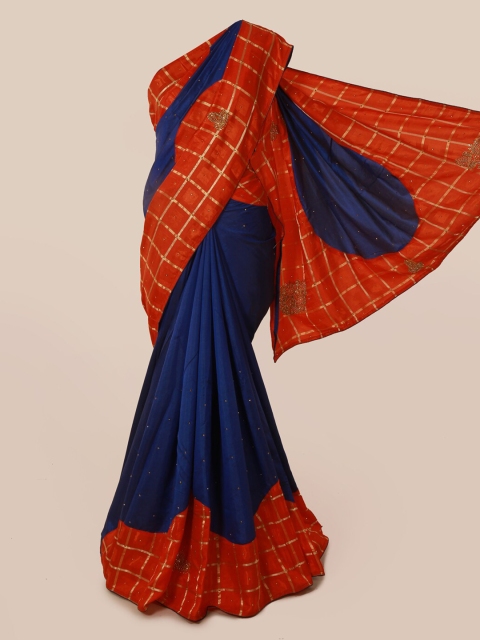 

Pothys Blue Striped Art Silk Saree