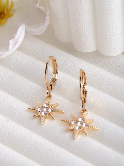 

CRZ Gold-Toned Contemporary Hoop Earrings