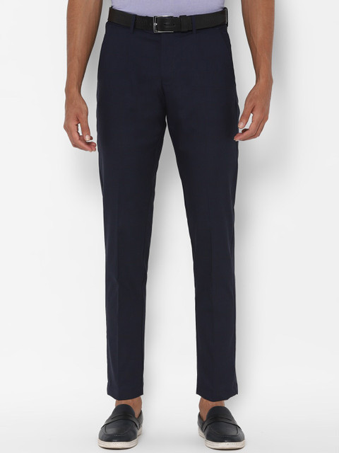 

Allen Solly Men Navy Blue Slim Fit Solid Smart Casual Trousers
