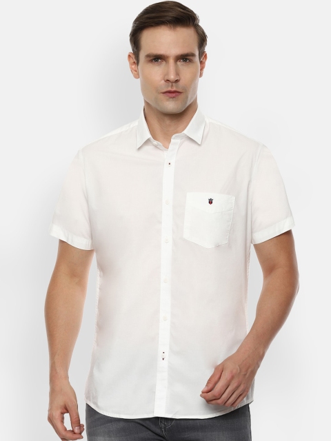 

Louis Philippe Sport Men Cream-Coloured Slim Fit Solid Casual Shirt