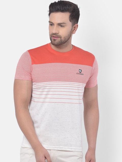 

COBB Men Red Colourblocked Cotton Round Neck T-shirt