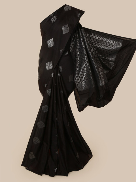 

Pothys Black & Silver Woven Design Saree