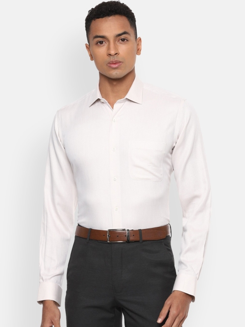 

Van Heusen Men Cream-Coloured Regular Fit Self Design Casual Shirt