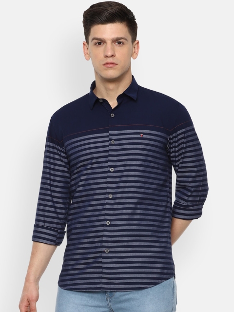 

Louis Philippe Sport Men Blue Super Slim Fit Striped Casual Shirt