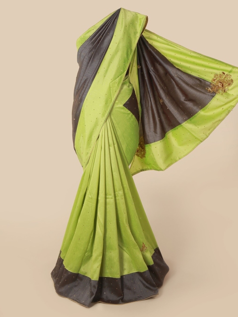 

Pothys Grey & Green Art Silk Embellished Saree